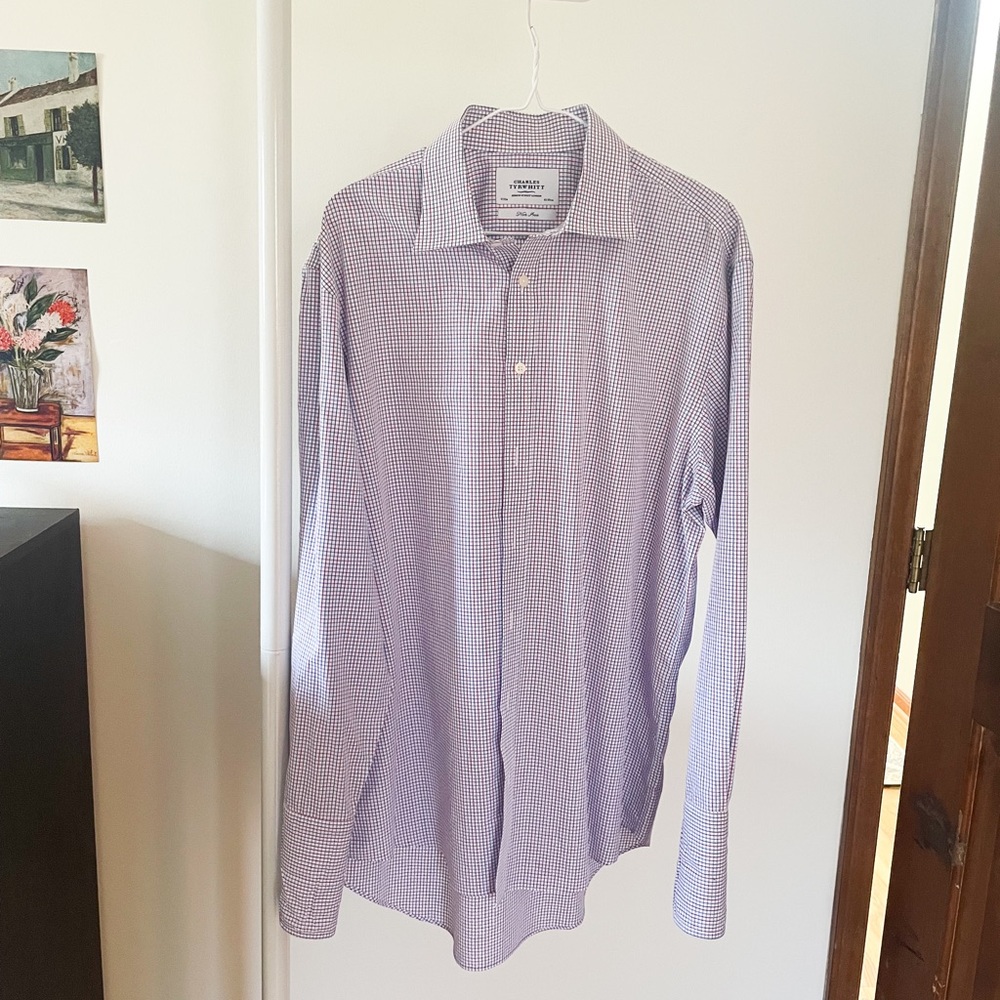 Long Sleeve Button Down Checkered Shirt